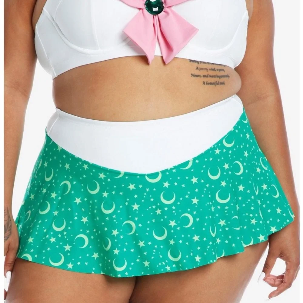 SOLD‼️ HOT TOPIC Sailor Moon Sailor Jupiter Cosplay Skirted Swim Bottom Plus - Picture 1 of 13